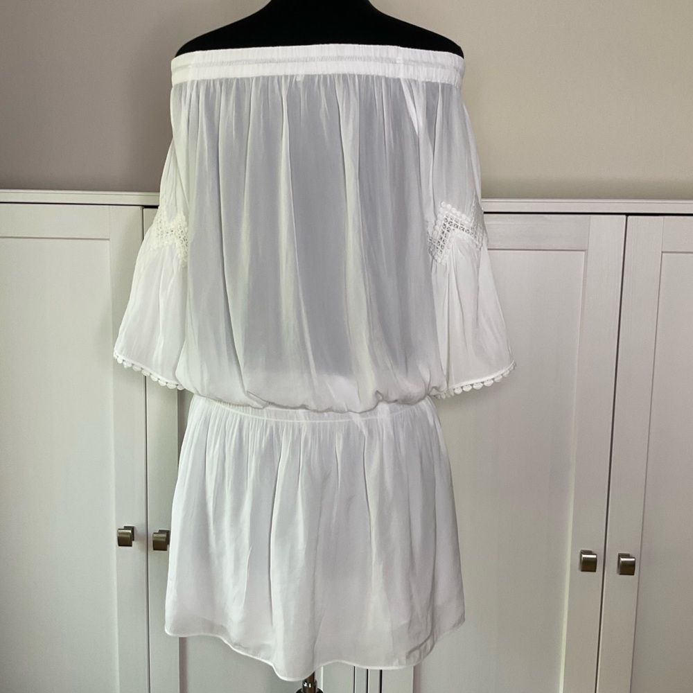 Ramy Brook Off the Shoulder Mini Dress White Size Large - Picture 7 of 16